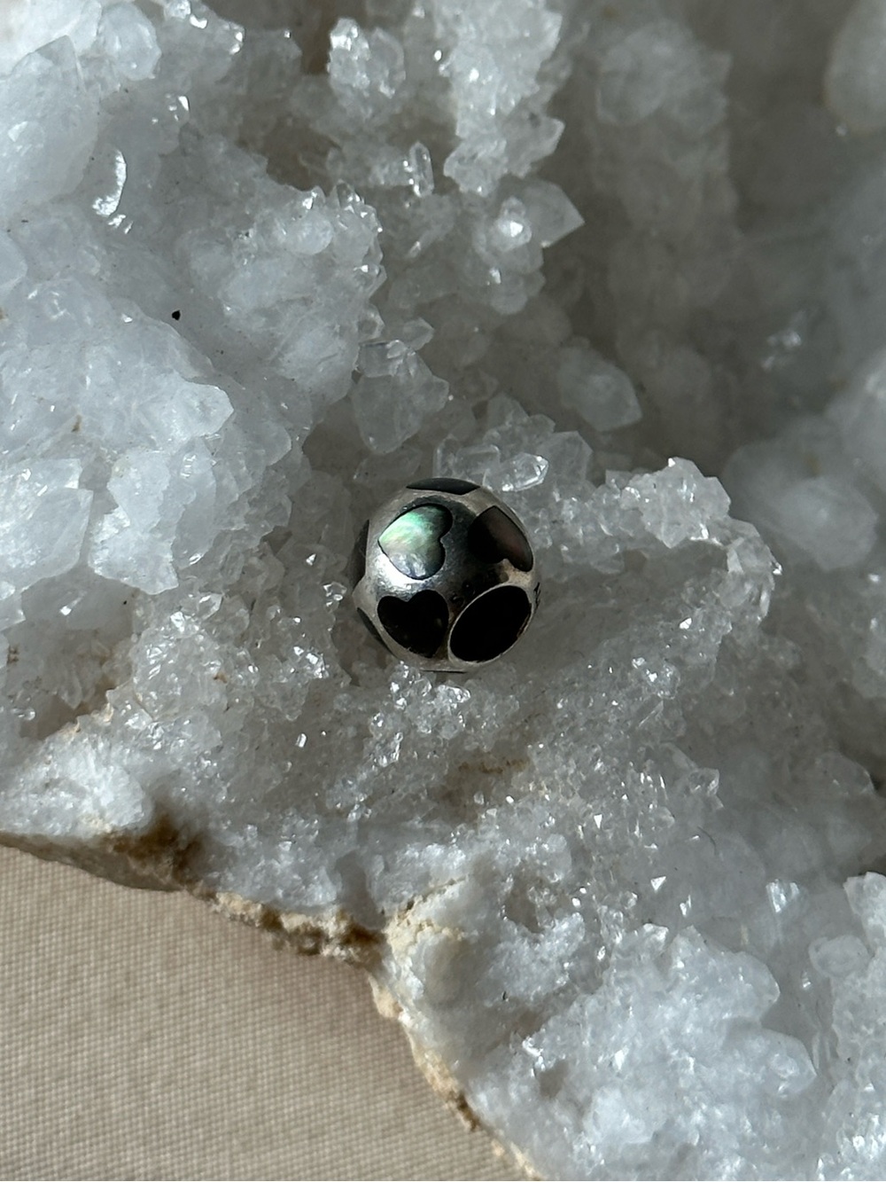 Pandora Black Mother of Pearl Charm